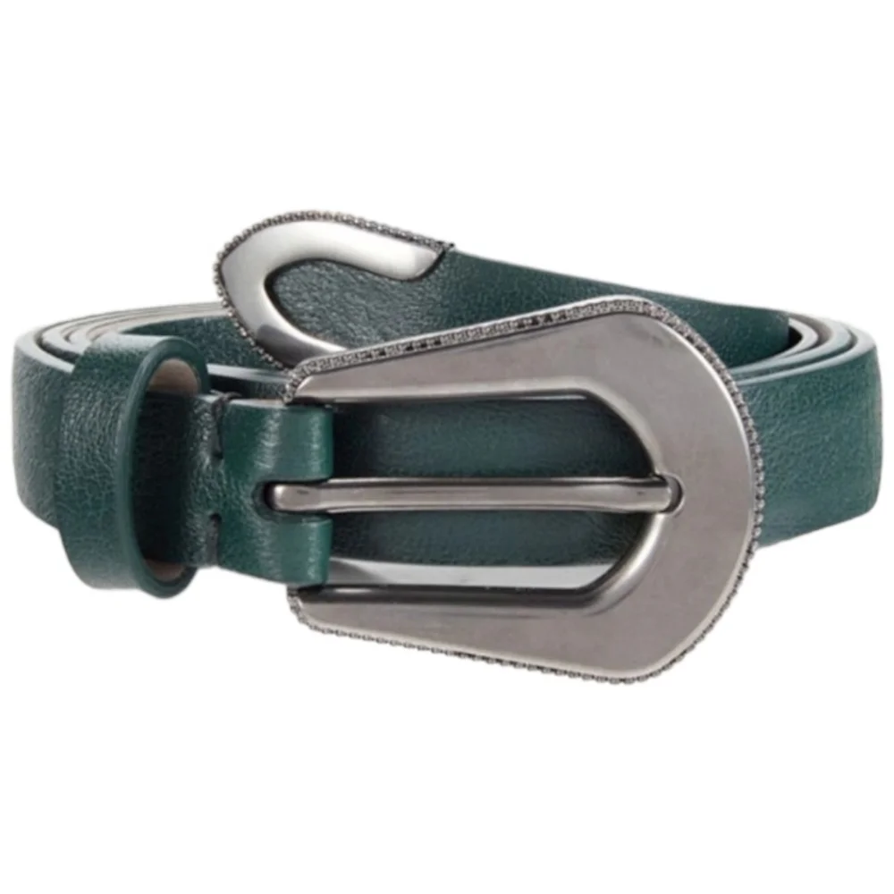 Brunello Cucinelli Leather Belt, Size Medium, Green, NWT
